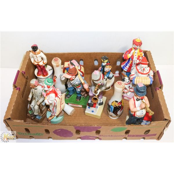 FLAT OF RAINTREE DECANTERS AND ALCOHOL BOTTLES