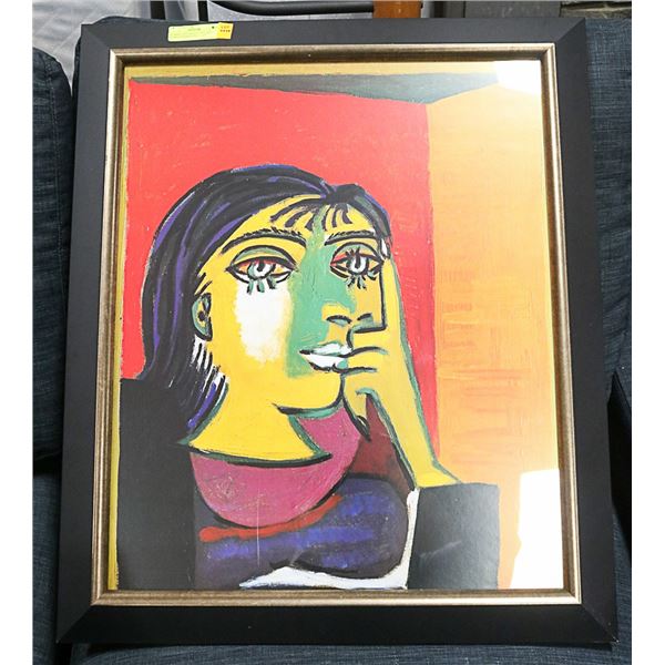 PICASSO VINTAGE STYLE ART SIGNED FRAMED PICTURE