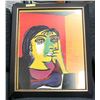 Image 1 : PICASSO VINTAGE STYLE ART SIGNED FRAMED PICTURE
