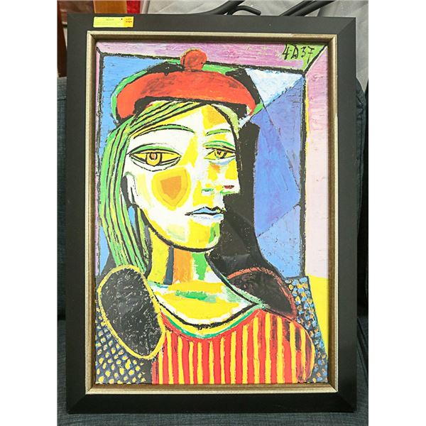 PICASSO VINTAGE STYLE ART SIGNED FRAMED PICTURE