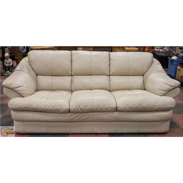 BEIGE LEATHER COUCH