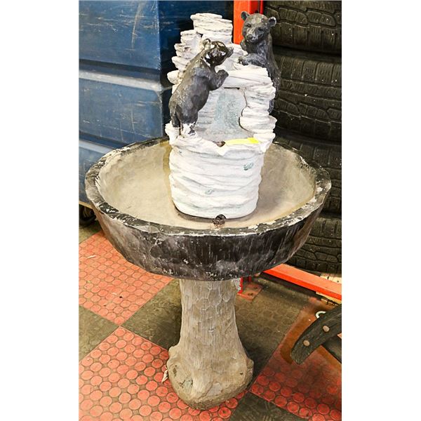 BIRD BATH FOUNTAIN BEAR THEME