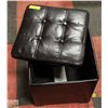 Image 2 : BROWN LEATHERETTE OTTOMAN WITH INTERNAL STORAGE