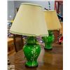 Image 1 : 2 MATCHING GREEN FULL SIZED LAMPS