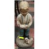 Image 1 : LARGE CEMENT BOY STATUE,HOLDING BIRD