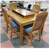 Image 1 : WOOD DINING TABLE & 4 CHAIRS, COMES WITH 16" WIDE
