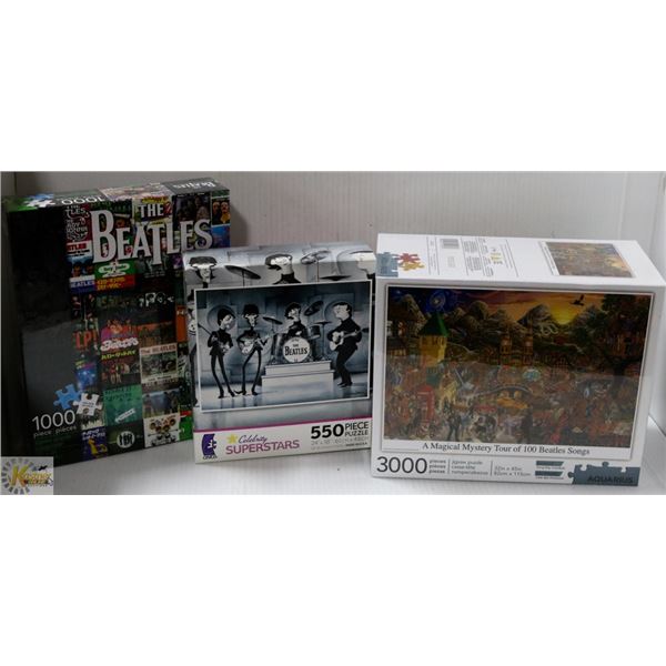 JIGSAW PUZZLES 3 BEATLES PUZZLES - UNOPENED
