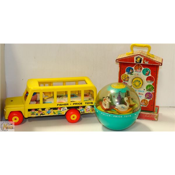 TRAY OF VINTAGE FISHER PRICE FROM 64-68