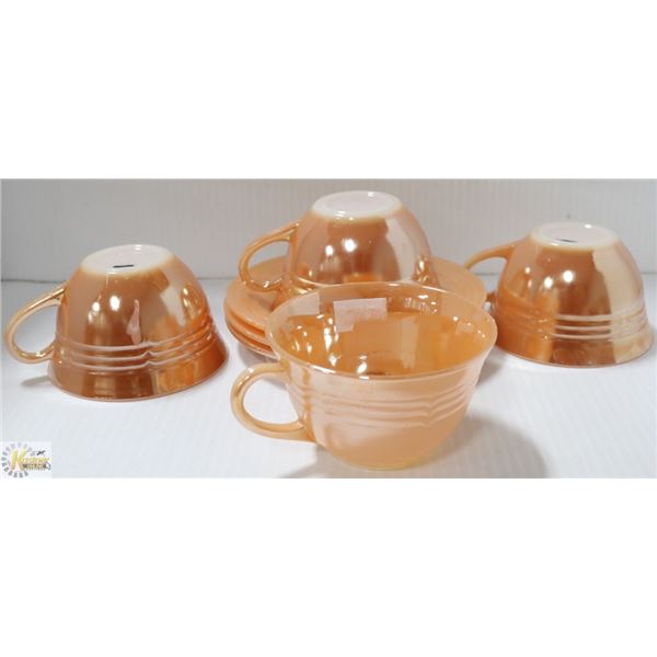 7 PCS VTG ANCHOR HOCKING PEACH LUSTRE