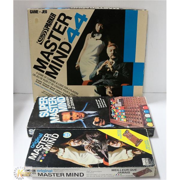 3 DIFFERENT ORIGINAL MASTERMIND GAMES