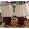 Image 1 : 2 MATCHING RED TABLE LAMPS