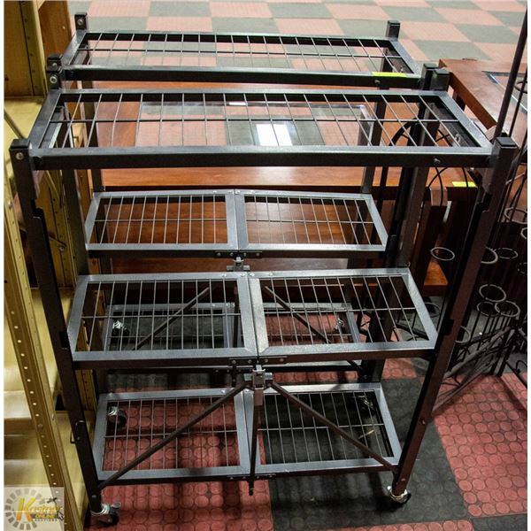 2 ORIGAMI BRAND METAL ROLLING SHELVES