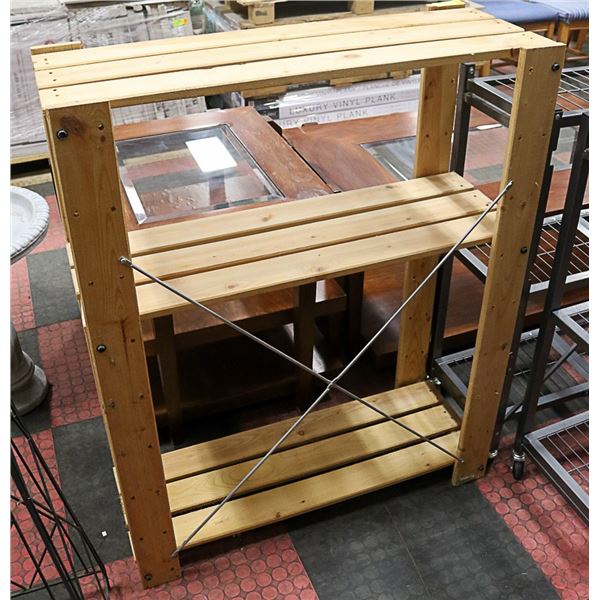 WOODEN SHELF WITH 2 TIERS