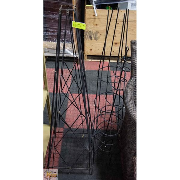 LOT OF 3 METAL GARDEN VINE/PLANT CLIMBERS