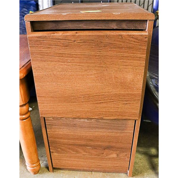 TWO DRAWER WOODEN FILING CABINET