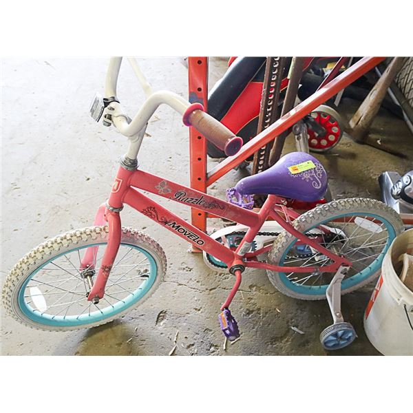 CHILDS BIKE WITH TRAINING WHEELS