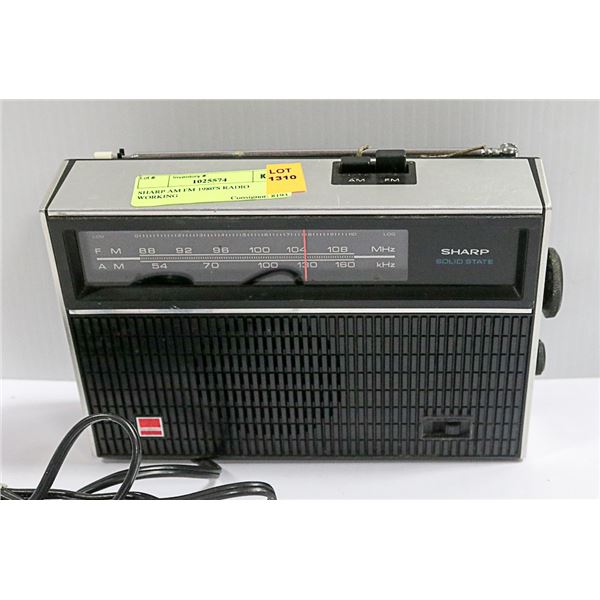 SHARP AM FM 1980'S RADIO WORKING