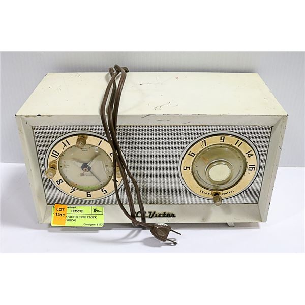 1950'S RCA VICTOR TUBE CLOCK RADIO WORKING