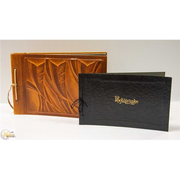 2 OLD PHOTO ALBUMS, LARGE ONE IS LEATHER BOTH