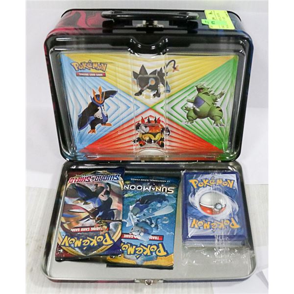 POKEMON TIN WITH x2 BOOSTER PACKS, ENERGY CARDS