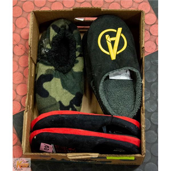 3 PAIRS MENS SLIPPERS. NEW W/TAGS