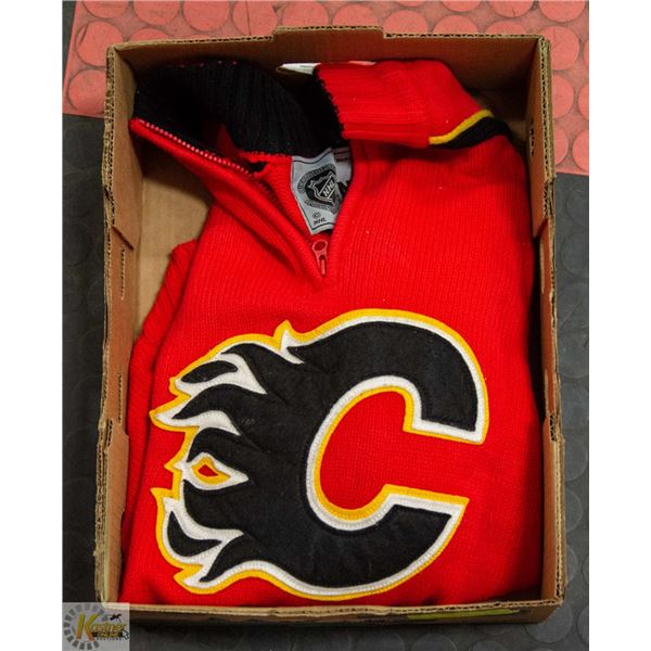 CALGARY FLAMES SWEATER, MENS MEDIUM.
