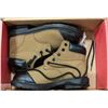 Image 1 : NEW STEEL-TOED SAFETY BOOTS - BROWN - MENS SIZE 7