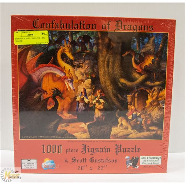 DRAGON PUZZLE, 1000 PCES, NEW SEALED.