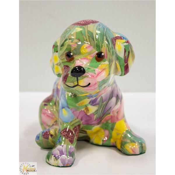 DECOUPAGE PORCELAIN LINDA EDGINGTON DOG ART