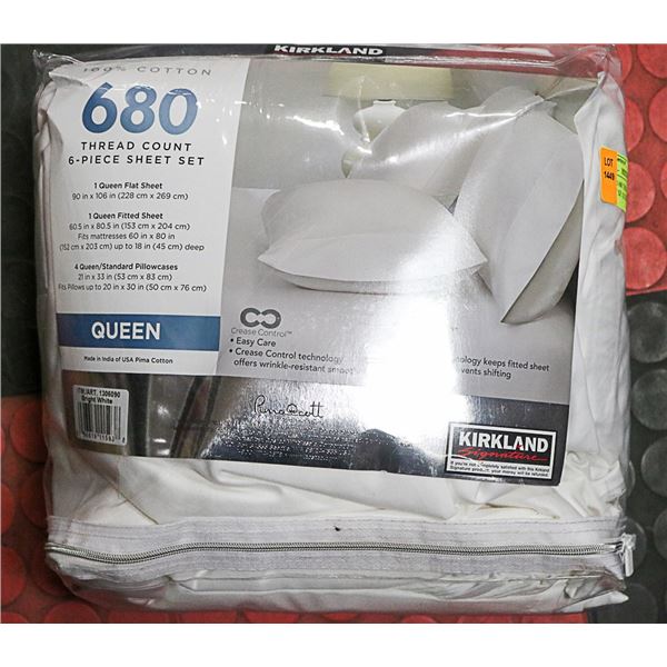 KIRKLAND 680 THREAD COUNT 6 PC SHEET SET SZ: QUEEN