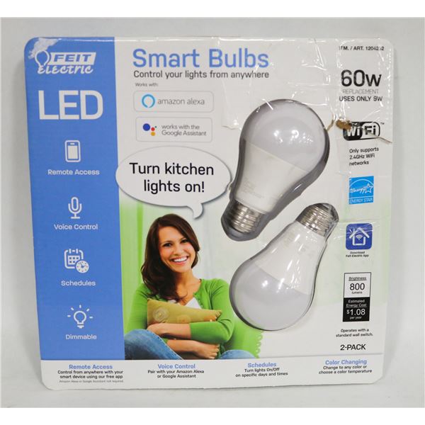 FEIT ELECTRIC WIFI CONTROLLED LED BULBS 2 PACK