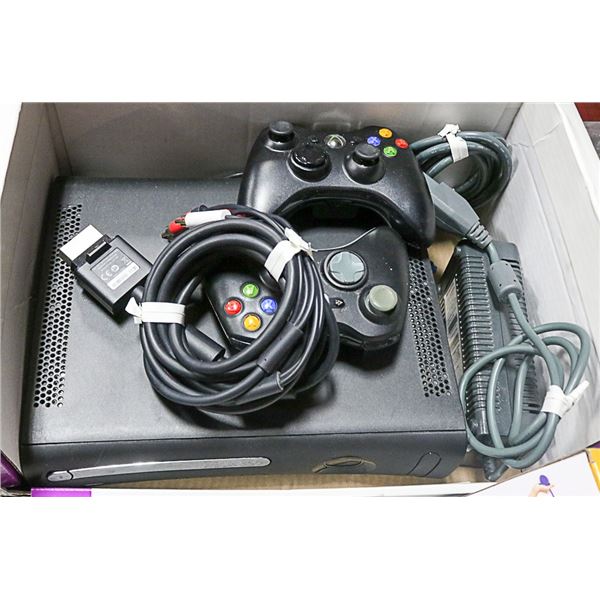 BLACK XBOX WITH ACCESSORIES