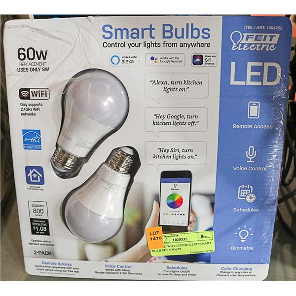 FEIT LED WIFI CONTROLLED SMART BULB SET 9 WATT