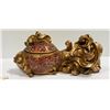 Image 1 : LARGE KOI FISH ORNATE COVERED GOLDEN BOWL