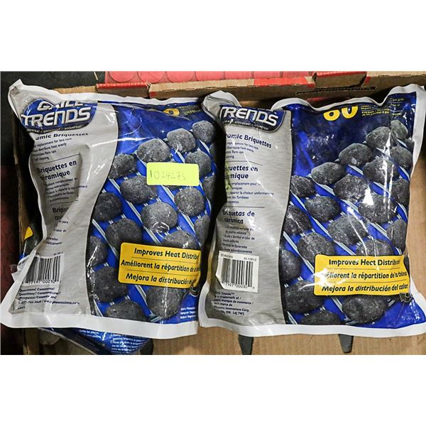 LOT OF 2 GRILL TRENDS PORCELAIN BRIQUETTES