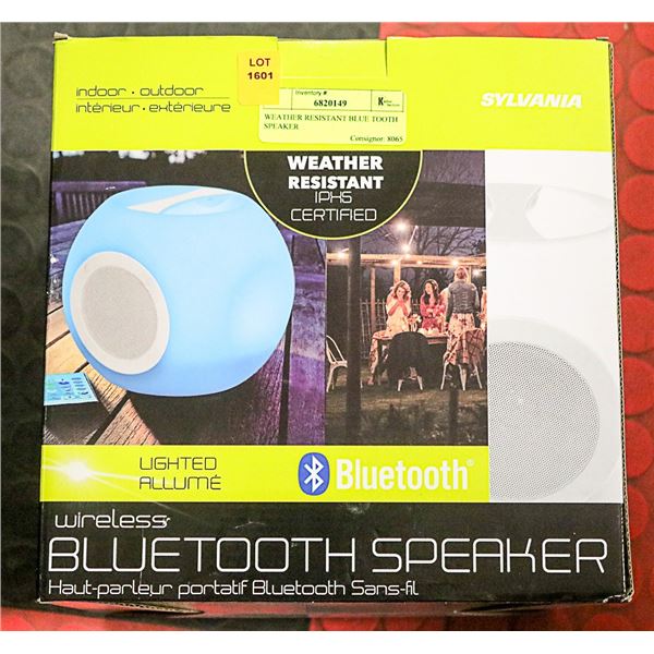 WEATHER RESISTANT BLUE TOOTH SPEAKER