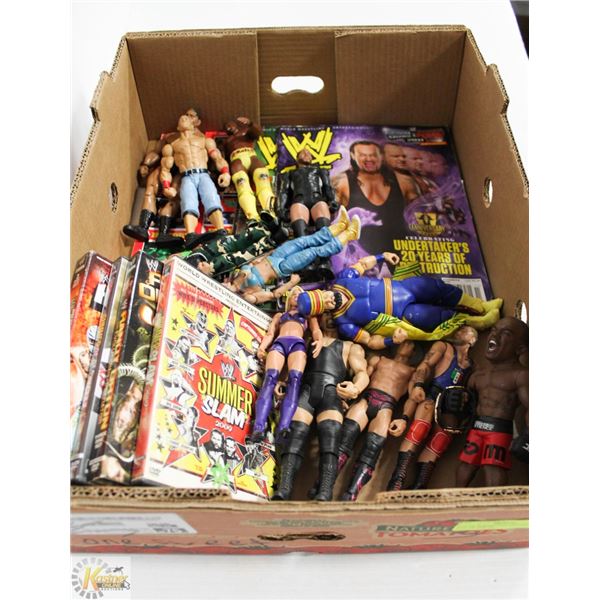 LOT OF WRESTLING FIGURES AND COLLECTIBLES