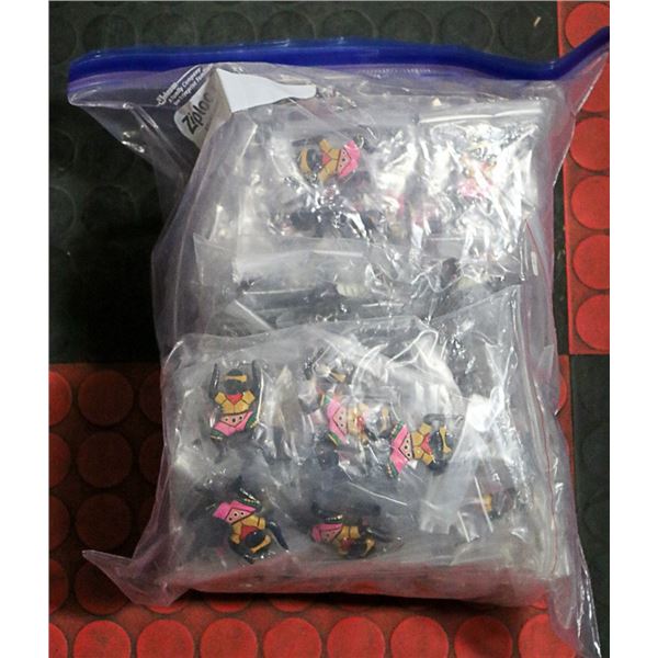 LARGE BAG OF WOOD CARVED JEWELRY