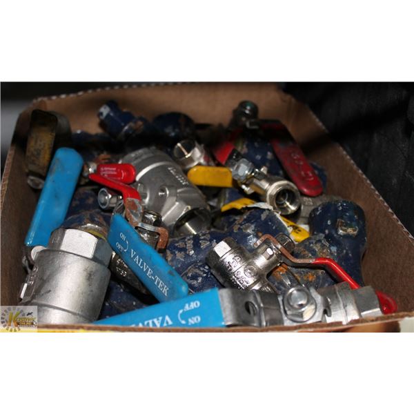 TRAY OF PLUMBING FITTINGS AND VALVES
