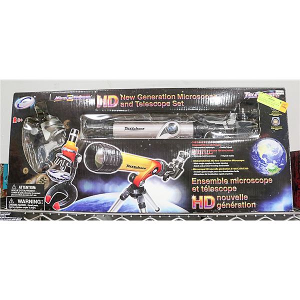 HD GENERATION TELESOPE & MICROSCOPE SET, NEW