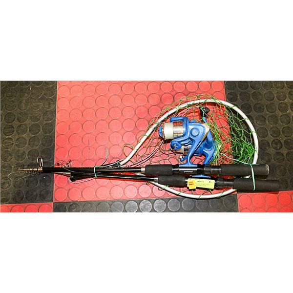x2 SHAKESPEARE RETRACTIBLE FISHING RODS/REELS, USE