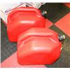 Image 1 : x2 PLASTIC GAS CANS 20 LITRES EACH, USED