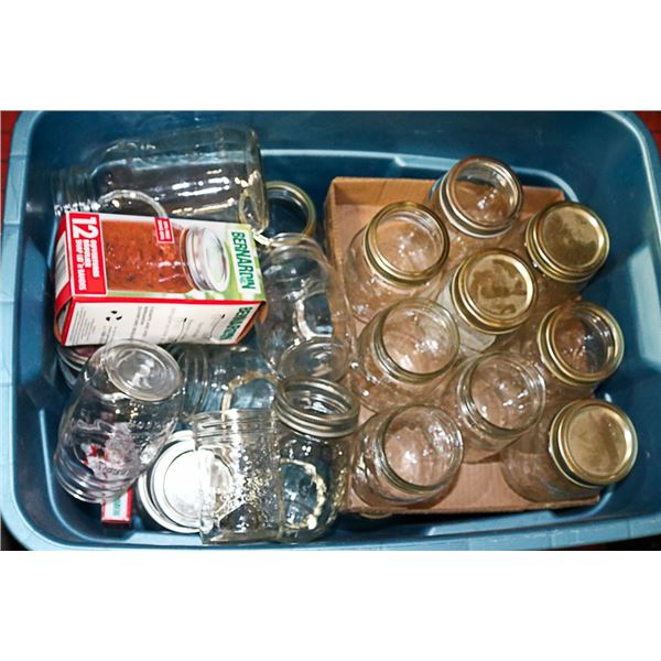 CONTAINER FULL OF CANNING SUPPLIES, NEW AND USED
