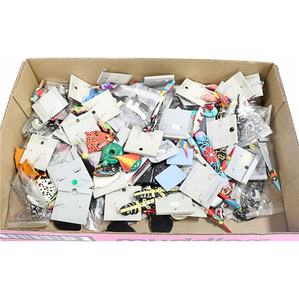 FLAT OF NEW OLD STOCK WOOD CARVED JEWELRY