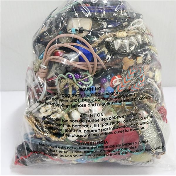 APPROX 10 LB BAG OF ASSORTED VINTAGE JEWELERY