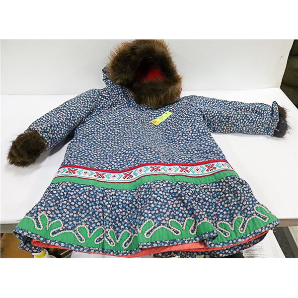 INUIT GIRLS PARKA TRADITIONAL WITH REAL FUR