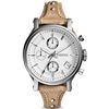 Image 1 : NEW FOSSIL TRIPLE CHRONO 38MM WHITE DIAL MSRP $245 LIGHT TAN BROWN LEATHER BAND WATCH. JEWELLERY