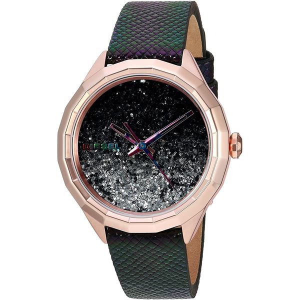 NEW DIESEL ROSE GOLD BEZEL GLITTERED DIAL MSRP$309 JEWELLERY
