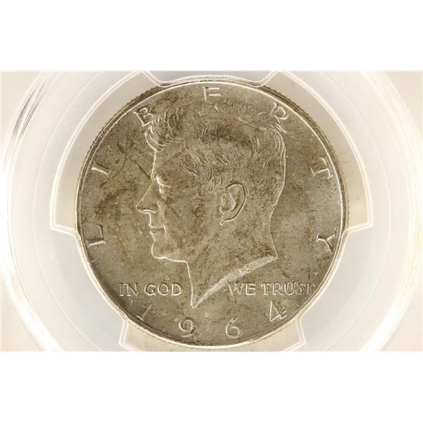 1964-D 90% SILVER KENNEDY HALF DOLLAR PCGS MS65