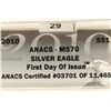 Image 3 : 2010 AMERICAN SILVER EAGLE ANACS MS70 1ST DAY